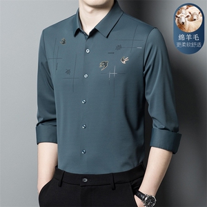 C6639钱塘2020-2欧货品质绵羊毛新款百搭中青年男士长袖衬衣P96图片