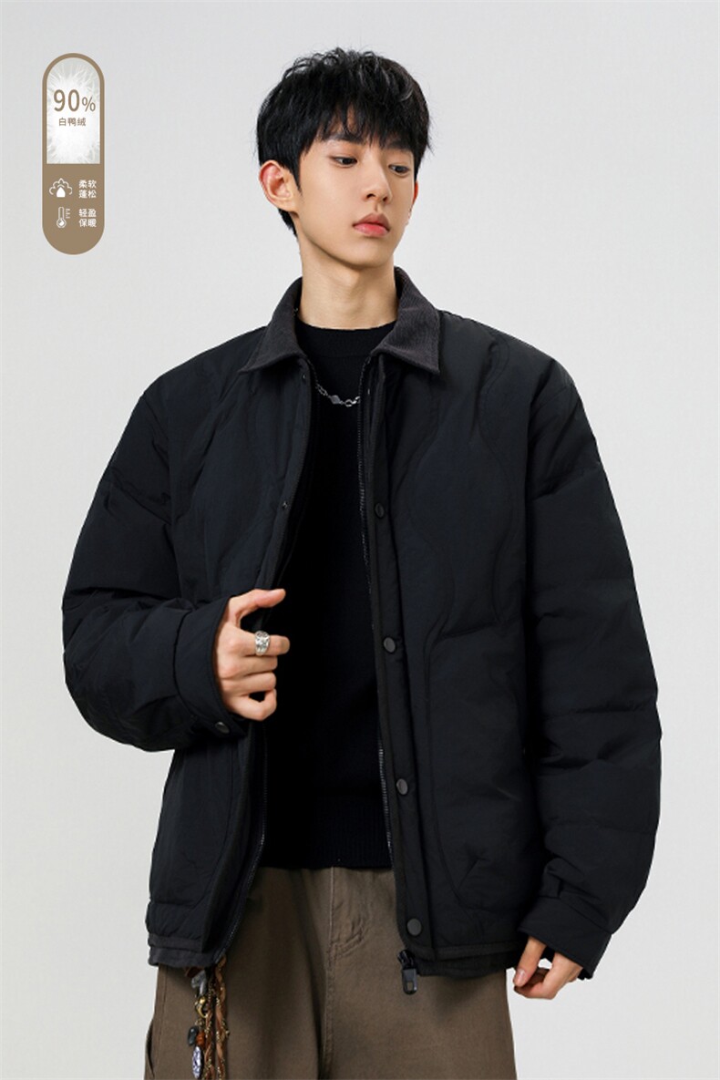 2025冬季新款港风无影大码90%白鸭绒羽绒服M-4XQ-2512-特P159,男装羽绒服,电商A022