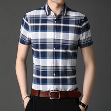 C68212021年夏季新款男式短袖衬衫男商务休闲高端男装，男装衬衫，电商B360