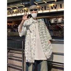 衬衫短袖男宽松夏季垂感衬衣痞帅潮流帅气百搭上衣CJ07，男装衬衫，星座1116A-1（原606A）