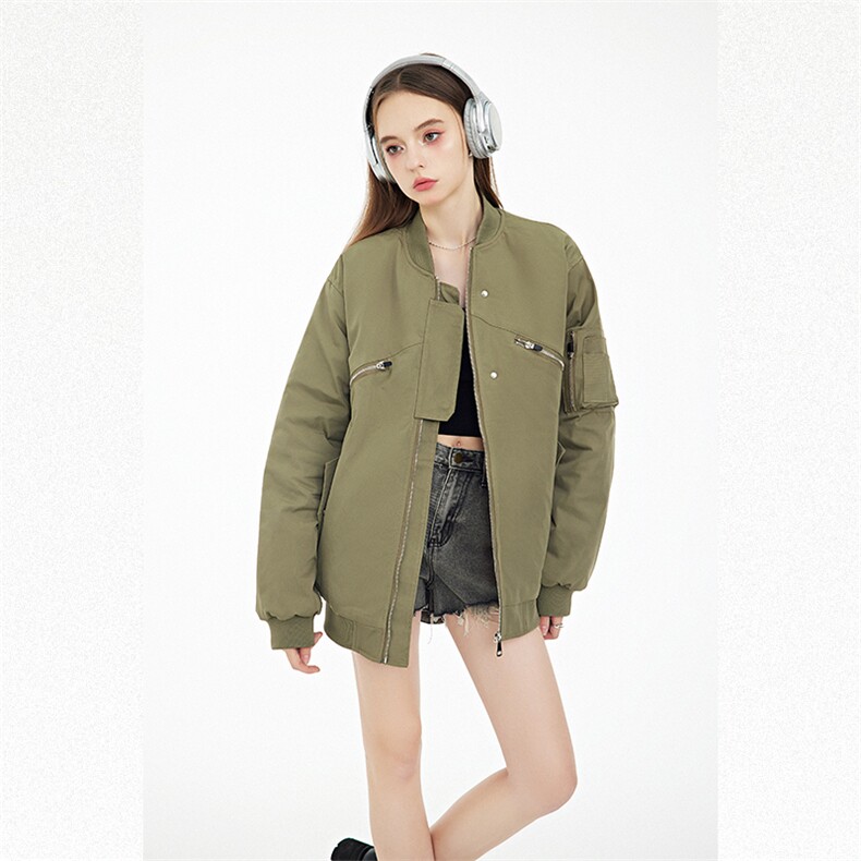 现货2色秋冬带帽可拆卸飞行服外套棉服夹克,男装夹克,电商A105