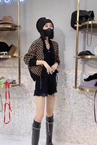 2021秋季新款时尚简约前抽绳百搭显瘦棋盘格外套，其它，L·H·X