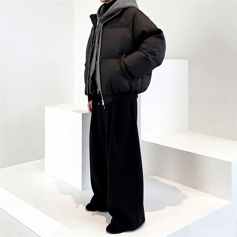 MY29-特P78美式假两件pu皮短款棉服冬季加厚工装棉袄连帽外套,男装皮衣,星座1811B