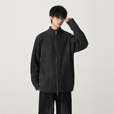 2025绞花开衫高领毛衣针织长袖百搭外套*AW16215*P75，男装针织衫/毛衣，星座511-1