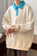 春装新品学生简约纯色衬衫2023潮拼接卫衣男女WY3672-P65控价88，男装卫衣，电商A441-1