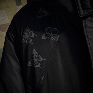 网格反光蝴蝶印花棉服男冬季大口袋棉衣外套A090-MY76 P125 限158图片