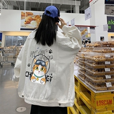 春季港风大码不一样情侣学生印花牛仔外套男JK560-P6588，男装夹克，星座912-1（原星座914-5）