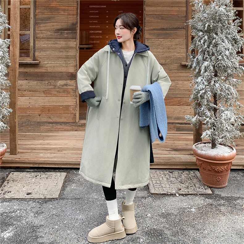 现货买家秀已更长款派克服连帽拼色90羽绒服2C282-991P305K438,女装羽绒服,2C282