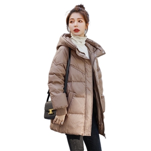 羽绒服女2022冬装新款女装韩版时尚中长款白鸭绒保暖外套图片
