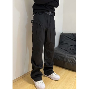 秋季新款复古工装休闲裤男女宽松显瘦百搭阔腿裤子K31