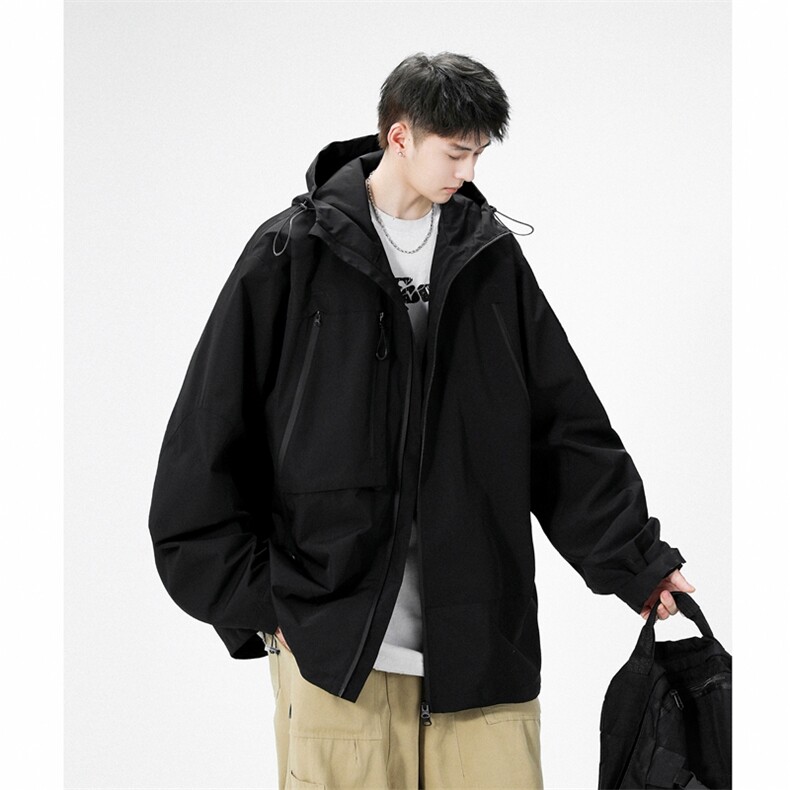 中性风工装冲锋衣男高品纯色宽松夹克外套DSA157B-J91-P60,男装夹克,电商A157B