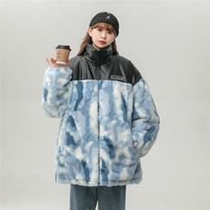 1中性风鳄鱼纹PU皮棉衣女拼接棉服女毛绒外套女8717P138控188，男装棉衣，星座226-2