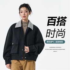 翻领工装外套男2025秋季新款时尚百搭宽松休闲夹克JS5613-P100，男装夹克，星座610（原A335）