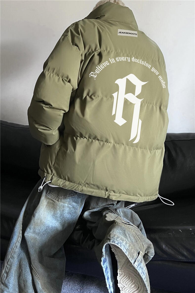 抖音品质美式潮流字母印花高街INS宽松棉服JK23544特批65控108,男装棉衣,星座605(原A050)