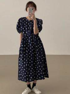 夏季韩版碎花连衣裙，女装连衣裙，忻美