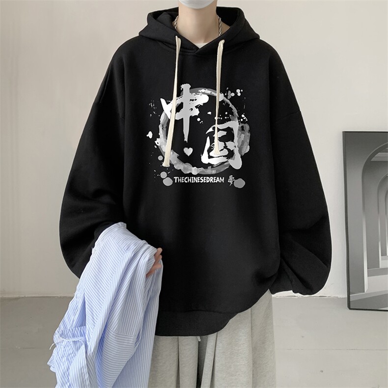 连帽卫衣男大码运动服帽衫外套WY2134-P35加绒款-P40,男装卫衣,电商A040
