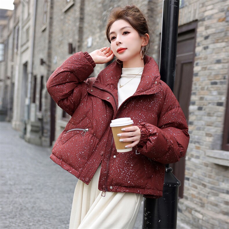 美拉德洋气时尚短款立领羽绒服女2025秋冬季新款小个子白鸭绒外套,女装羽绒服,意芙