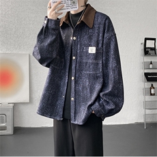 现货JK1165-特P65撞色秋冬美式宽松上衣休闲夹克大码外套，男装夹克，电商A059