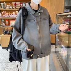 双层麂皮绒夹克男韩版潮流帅痞2024春季新款ins宽松外套W5742-P65，男装夹克，星座412-3