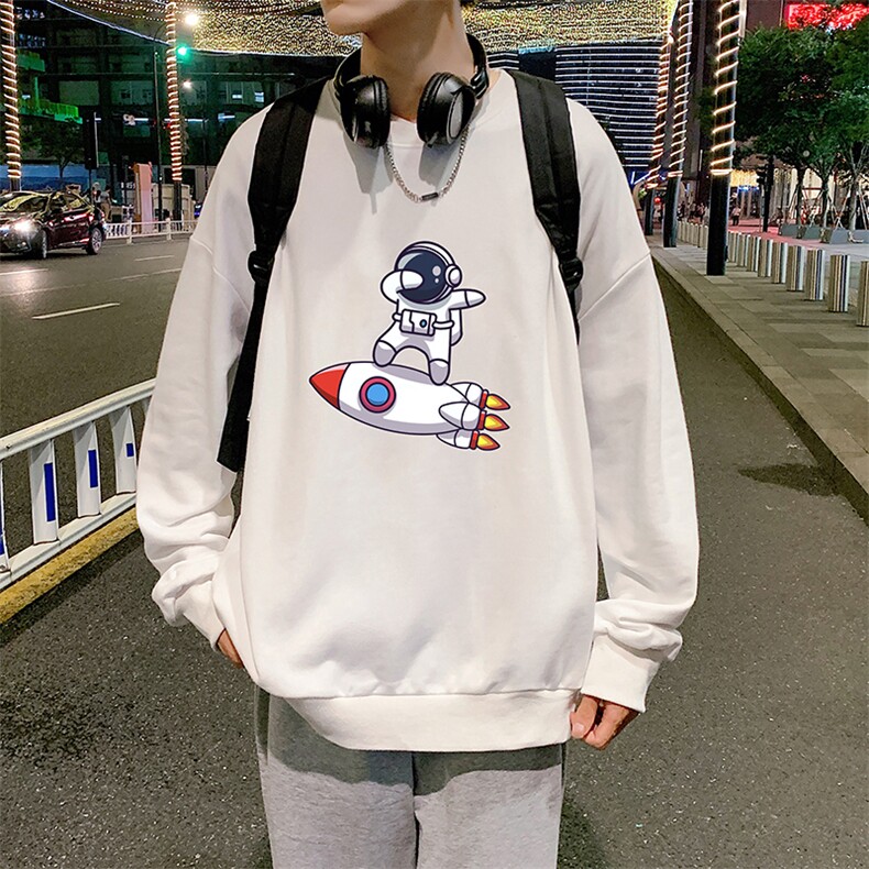 S6158-P28 加绒款-P33 秋季圆领卫衣男大码韩版宽松长袖外套图片