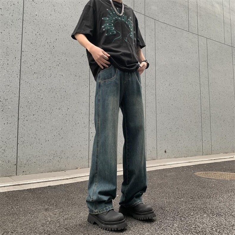 美式高街小众牛仔裤男个性百搭休闲裤G9628/P55控价78，男装牛仔裤，电商D202