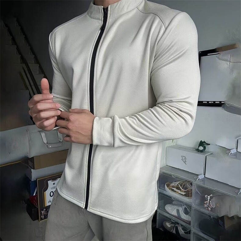 现货德绒开衫外套男女秋冬健身运动训练服修身保暖内搭长袖打底衫,男装T恤,星座302B-2