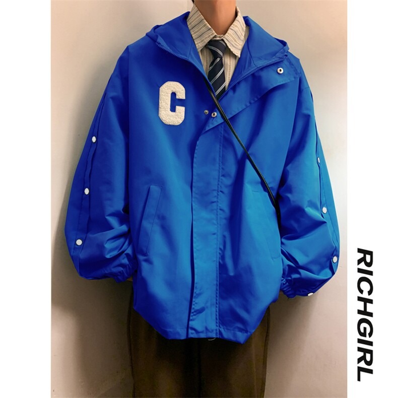 2025新款春季新款港风棒球服翻领冲锋衣排扣夹克男外套JK6028-p78,男装夹克,星座207