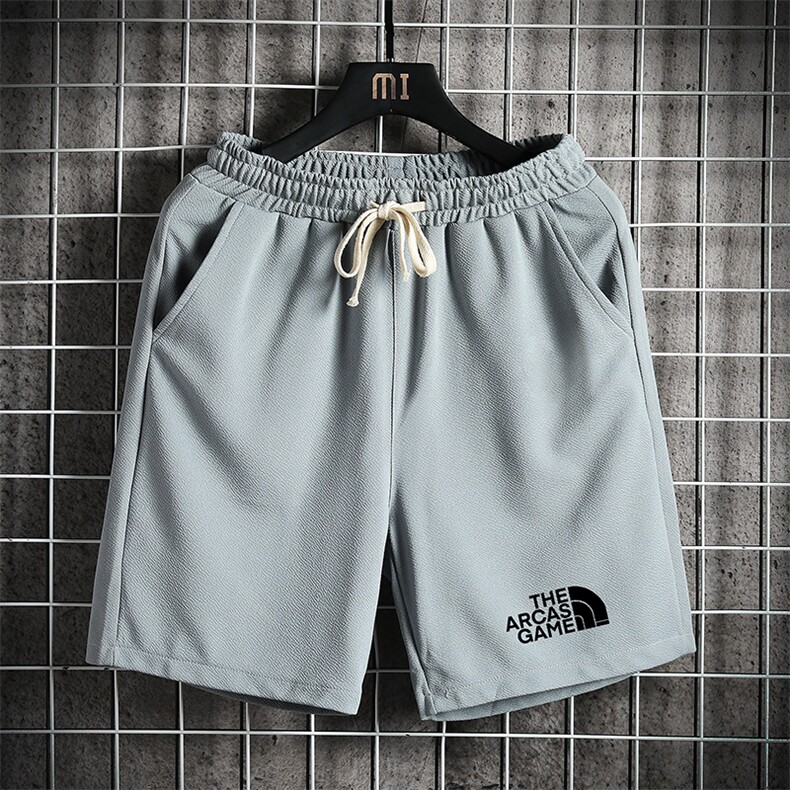 MK37232-P15冰丝短裤男士大码宽松休闲五分裤男运动中裤网格,男装休闲裤,电商A040A