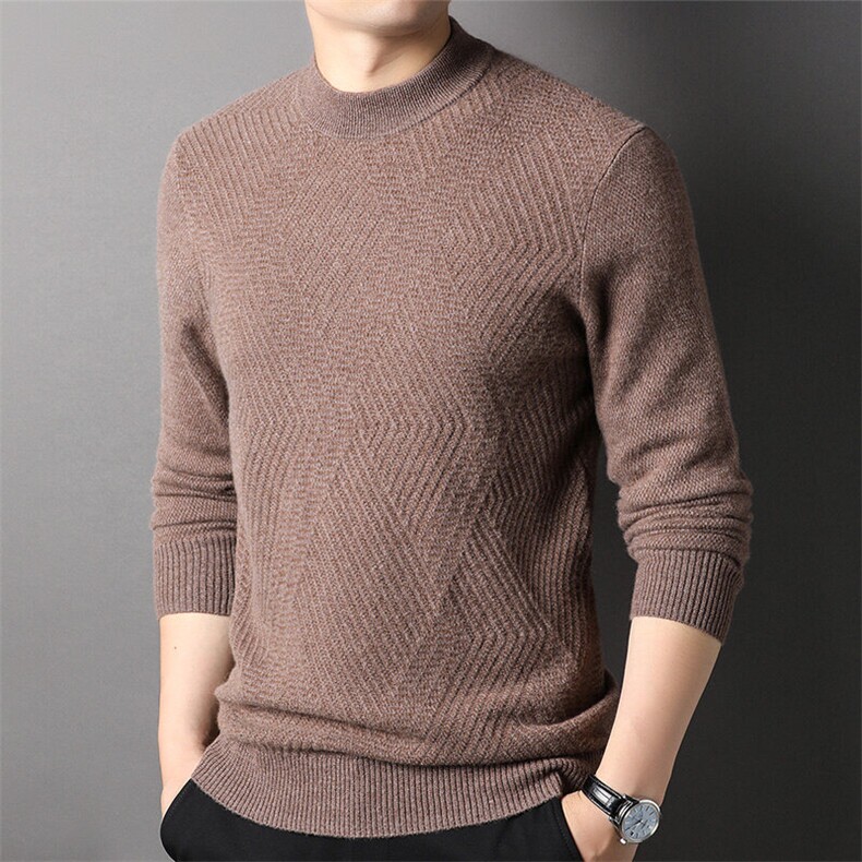 轻奢高货商场品质做工精细百分百山羊绒厚款套衫，男装羊绒套衫，钱塘207-1