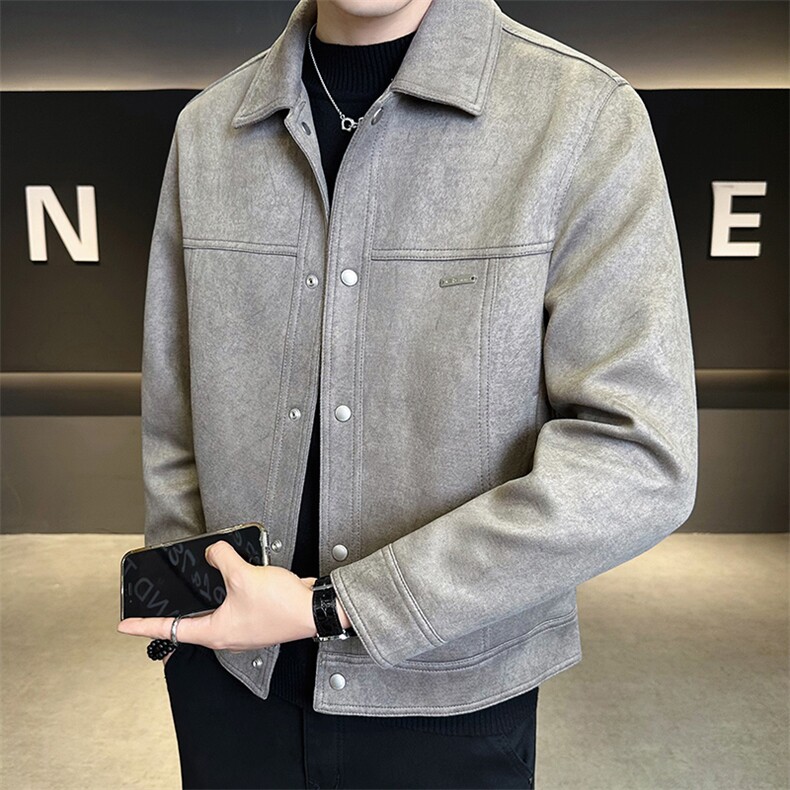 6519-M-3XL-P135店主风秋季翻领简约休闲商务男士高品质夹克外套,男装夹克,电商B255