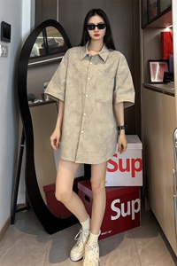 特批P30无差价夏季2025夏季休闲扎染大码百搭短袖衬衫男CD5501图片