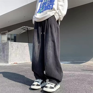 美式高街复古水洗做旧牛仔宽松阔腿情侣长裤 KZ45K2232--TP45图片
