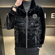 爆品冬季男士时尚加厚仿皮草保暖爸爸装商务夹克外套ZX8939-P310，男装夹克，星座1105-3
