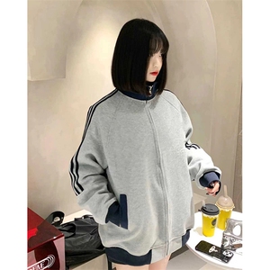 抖音得物高品质 美式高街重磅结构设计拼接织带立领卫衣外套 CM42图片