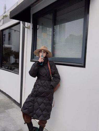气质款长款系腰带羽绒服.SML，女装羽绒服，尚映