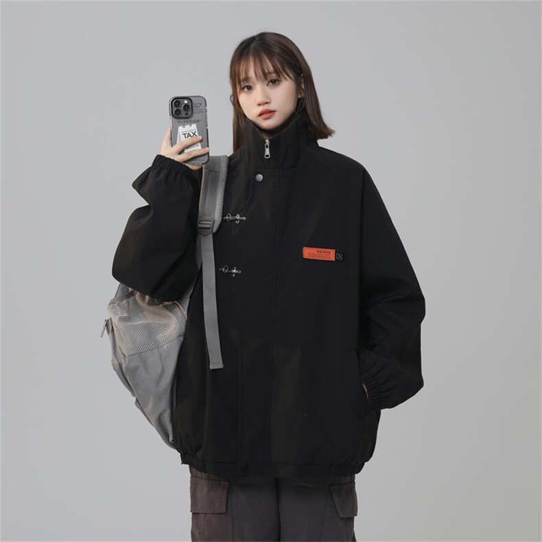 JK102/P65春装现货新款设计感金属飞机扣夹克男防水大码宽松外套，男装夹克，电商基地A050