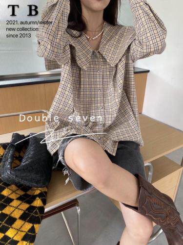 格子娃娃款上衣，其它，Double Seven