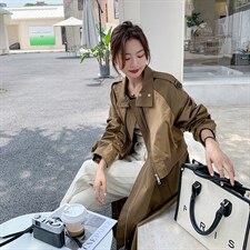 2022秋新款假两件加长风衣251-605-P185-K248，女装风衣，浙宝189