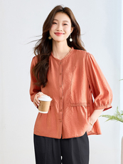 现货2025夏新款小衫妈妈上衣母亲节礼物衬衫3200格调新款，女装衬衫，3200格调