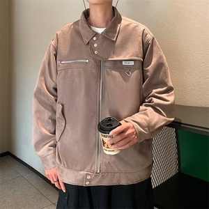 双层麂皮绒夹克男韩版潮流高街帅2023秋冬季新款ins外套W5223-P65图片