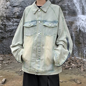 美式休闲水洗牛仔外套男生春秋韩版宽松复古情侣装夹克上衣JK887图片