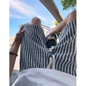 条纹短裤男夏季休闲宽松运动五分裤潮牌外穿高级感中裤 D40图片