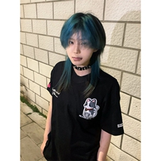 【有货】BK915CC-特P38小猫刺绣魔术贴短袖T恤男女夏季，男装T恤，星座1007（原301D）