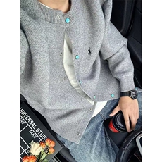 绿松石棒球服外套男春秋季2025新款简约针织开衫夹克男春装上衣潮，男装夹克，四季星座505