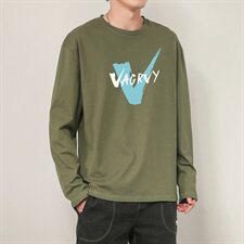 长袖纯棉t恤男宽松休闲上衣潮流百搭潮牌纯棉体恤衫DF84TP20，男装T恤，电商A102