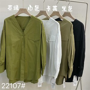 春款V领衬衫图片