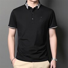 2022男装polo衫体恤衫男士短袖百搭商务翻领夏季新款休闲T恤图片