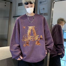 秋装复古美式水洗做旧重磅麂皮绒卫衣301B-JB1502-p45，男装卫衣，星座301B