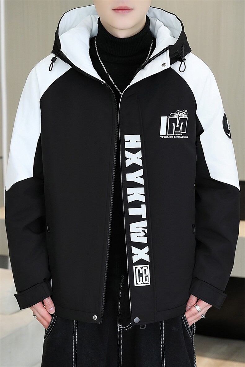 加绒加厚连帽夹克男秋冬时尚潮流加厚棉衣男外套MY1686-P73,男装夹克,星座310B-3