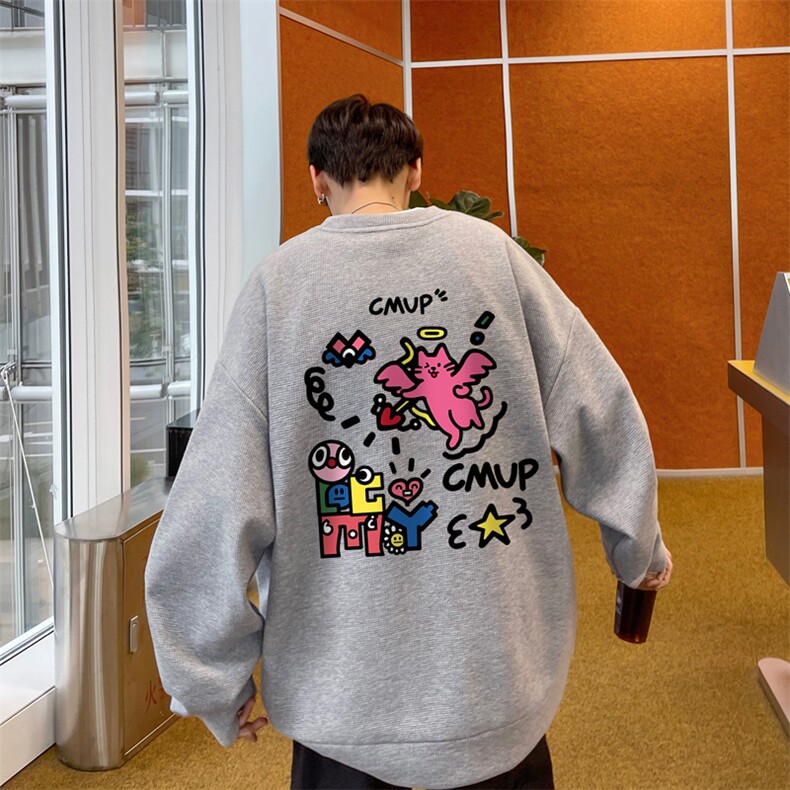 华夫格！华夫格上衣男圆领华夫格卫衣男大码长袖t恤男HY244-特P23，男装T恤，电商B367